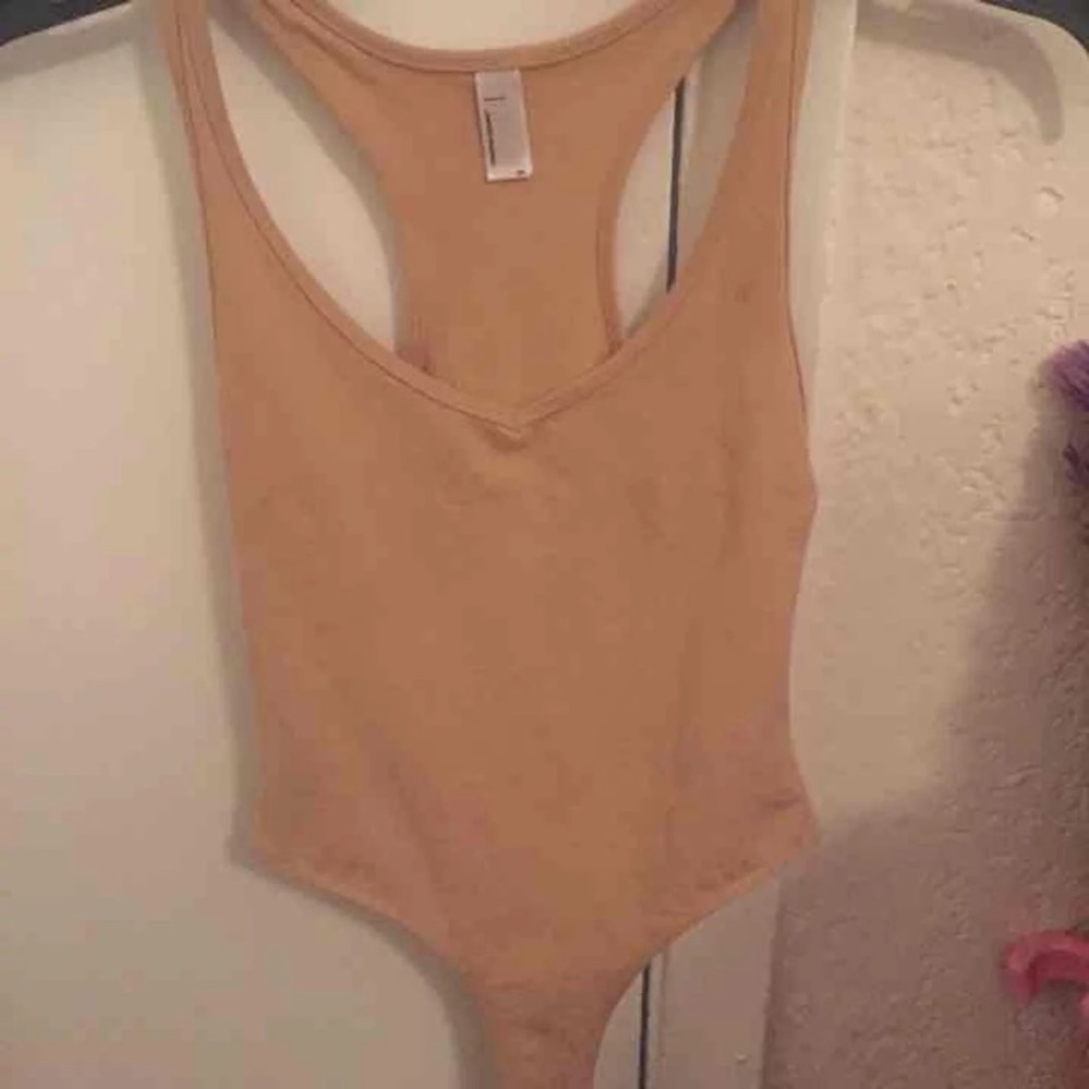Nude American Apparel thong bodysuit
